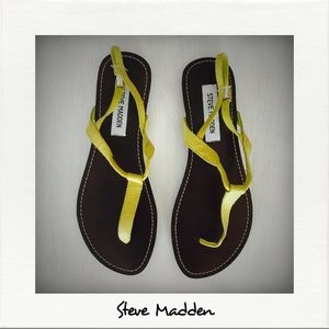 Brand New Steve Madden Yellow Suede Sandals